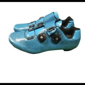 Speed Unisex Blue Black Striped Round Toe Cycling Cleats Shoes New EUR 39 US 7